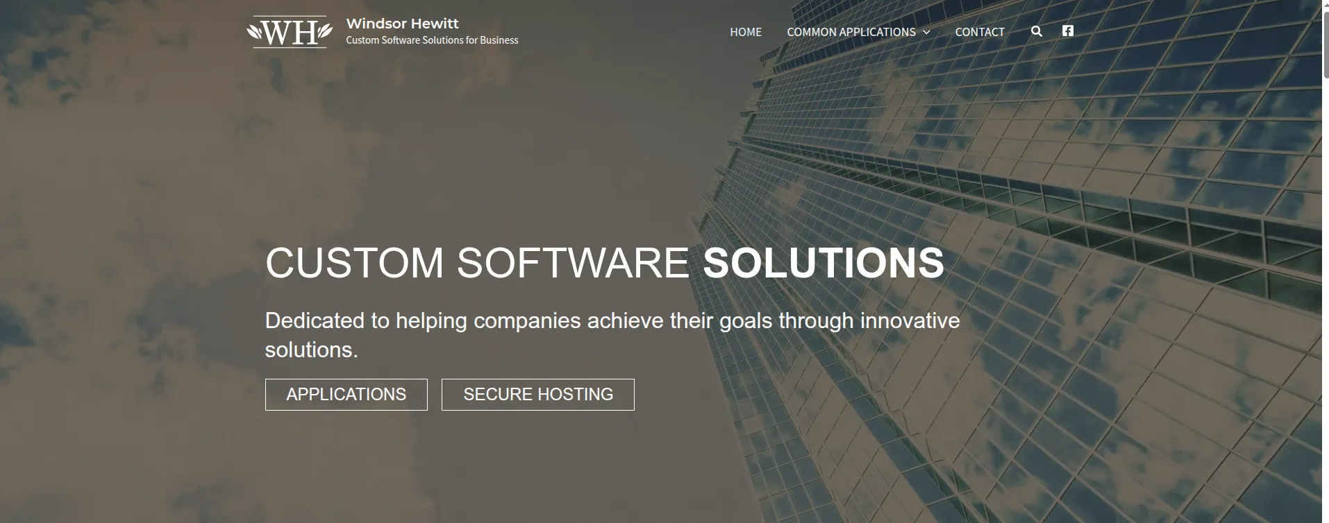 Windsor Hewitt homepage hero screenshot
